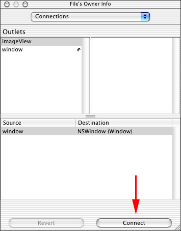 Info�E�B���h�E���\�������̂�Connect�{�^��������