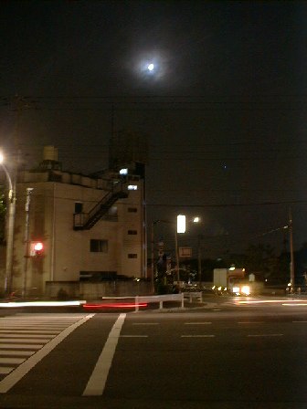 Intersection at a moonlight night , Photo By Ukaz